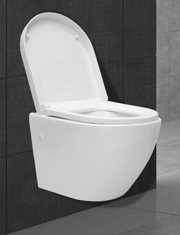 Spülrandloses Wand Hänge WC Spülrandlos Toilette Tiefspüler mit Sitz Softclose - Wuppertal