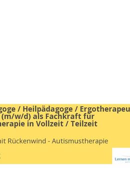 Sozialpädagoge / Heilpädagoge / Ergotherapeut / Psychologe (m/w/d) als Fachkraft für Autismustherapie in Vollzeit / Teilzeit - Duisburg