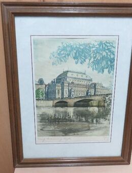 Prager Nat. Theater in farbiger Lithografie 1939 - Ratingen