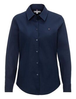 Tommy Hilfiger Hemdbluse STRETCH REGULAR LS SHIRT mit gesticktem Tommy Hilfiger Logo