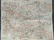 Militaria alte Karte Sachsen und Thüringen ca. vor 1939 - Fulda Zentrum