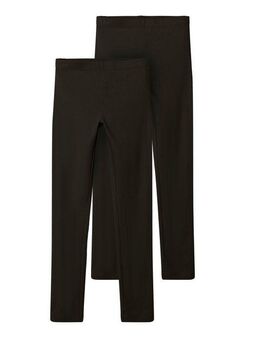 Name It Leggings NKFVIVIAN für Mädchen mit elastischem Bund im 2er-Pack (Set, 2-tlg) unifarben, casual, sehr schmal, Baumwollmischung, Jersey