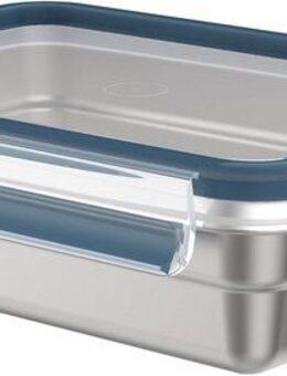 Emsa Frischhaltedose Clip & Close, Edelstahl 18/10, Kunststoff, (Set, 1-tlg), Edelstahl, frost-, spülmaschinen- und backofenfest