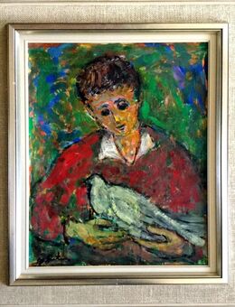 Meisterl. Ölgemälde NATHAN GUTMAN (1914 Polen), Junge mit Taube um 1950! - Berlin