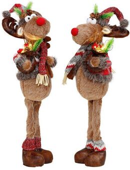 BONETTI LED Dekofigur Weihnachtsdeko, LED fest integriert, Warmweiß, Rentiere mit Skiern in der Hand, 2er Set