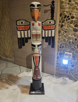 Totempfahl Garten-Haus Dekoration Marterpfah aus Albesia Holz Höhe 1,00 Meter, Totem pole wooden - Glees