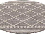 Carpet City Teppich Art 2645, rund, Höhe: 7 mm, Kurzflor, Rauten-Optik, ideal für Flur & Diele