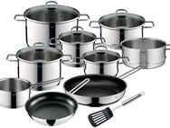 Silit Topf-Set Alicante Induktion 10-teilig, Kochtopfset Induktion mit Glasdeckel, Cromargan® Edelstahl Rostfrei 18/10 (Set, 10-tlg., Fleischtopf 16/20/24, Bratentopf 16/20, Kasserolle 16, Pfanne 24/28), Induktions Töpfe Set unbeschichtet, für alle...
