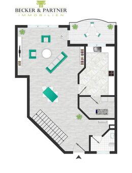 Traumhafte, außergewöhnliche 150m² Mais.-Wohnung, 2 Etagen + DG-Studio, Klima, EBK, Balkon, 3 KFZ-Plätze, Keller - Limburgerhof