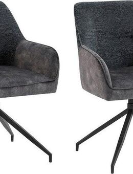 byLIVING Esszimmerstuhl Jacky 2er-Set (Set, 2 St), drehbarer Stuhl mit Taschenfederkern und moderner Stoffkombination