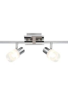 Brilliant LED Deckenstrahler LEA, LED wechselbar, LED Spotrohr 4flg eisen7chrom/weiß, E14 max. 4W, schwenkbar, silber