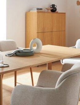 LeGer Home by Lena Gercke Esstisch Chelsea, Eiche furniert, verschiedene Breiten, robuste Beine aus massiver Eiche