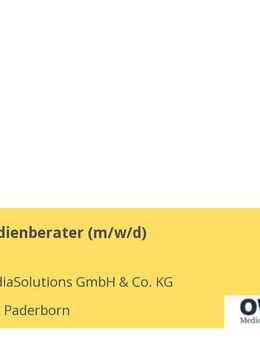 Junior - Medienberater (m/w/d) - Bielefeld