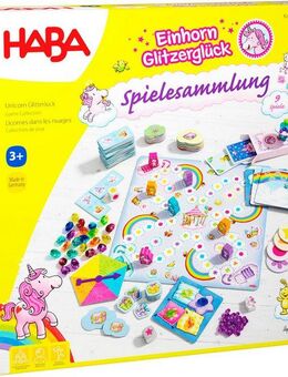 Haba Spiel Einhorn Glitzerglück, Spielesammlung, Made in Germany