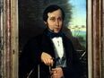 Biedermeier-Ölgemälde um 1850, Portrait eines Kaufmanns mit Zigarillo in Asien!!! in 10779