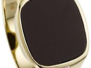 JOBO Fingerring Ring mit Onyx und 12 Diamanten, 585 Gold bicolor