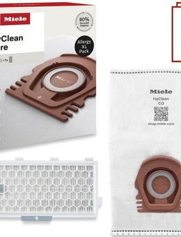 Miele Staubsaugerbeutel XL-Pack Allergy Staubsaugerbeutel HyClean Pure CO, passend für Miele, 9 St., Miele Original Zubehör