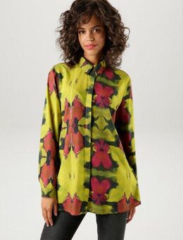 Aniston CASUAL Hemdbluse mit floralem Batik-Druck - jedes Teil ein Unikat