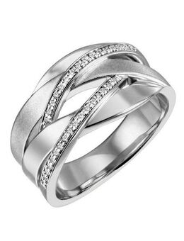 Firetti Fingerring Schmuck Geschenk Silber 925 Silberring Silberring vergoldet glitzernd, mit Zirkonia (synth)