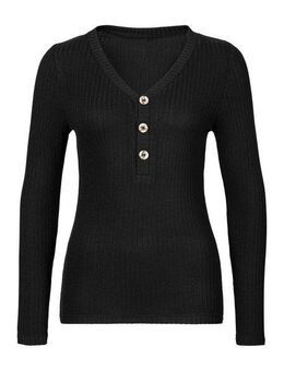 LASCANA Langarmshirt mit kurzer Knopfleiste aus weicher Viskose-Ripp-Qualität