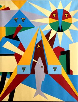 Gemälde v. BO SIGVARDSSON (1952 Schweden), Suprematistische Komposition mit Sonne!! - Berlin