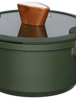 RESTO Kitchenware Kochtopf Sadr, Bratentopf antihaftbeschichtet, im Geschenkkarton, Aluminiumguss (2-tlg), inkl. Glasdeckel mit Silikonrand und integrierten Abgießlöchern