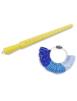HELI Ringmaß Schmuck Geschenk Fingerringe - Ringgröße ermitteln (Set, 2-tlg), und Ringstock