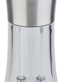 APS Salz-/Pfeffermühle manuell, (1 Stück), 2in1, einstellbarer Mahlgrad, Edelstahl/Acrylglas