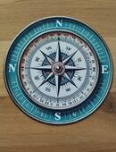 Garten Dekoration Metall Wand Windrose Kompass Windrichtung Innen oder Außen in 42549