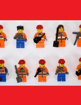 LEGO 10 Bauarbeiter mit Werkzeug Figuren Baustelle Männchen Serie Zubehör Stadt - Gaggenau