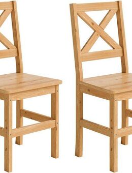 Home affaire 4-Fußstuhl Malmö (Set, 2 St), Holzstuhl Kiefer Massivholz naturfarbig, 2er und 4er-Set