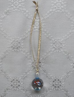 Muranoglas Anhänger Fisch in Kugel orange blau schwarz Ø 2,1 cm HSE24 - Niddatal