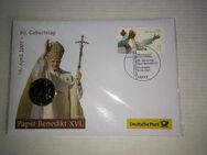 Ersttagsbrief + Medaille: 80. Geburtstag Papst Benedikt XVI - Rees