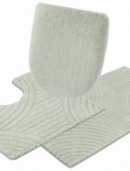 my home Badematte Ognon, Scandi, Boho, modernes Muster, Höhe 15 mm, rutschhemmend beschichtet, fußbodenheizungsgeeignet, schnell trocknend, strapazierfähig, Polyester, rechteckig, 3-tlg. Stand-WC Set, Badteppich, Uni Farben, Hoch-Tief-Effekt