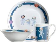 LEONARDO Kindergeschirr-Set BAMBINI AVVENTURA (3-tlg), 1 Personen, Porzellan, Weltall