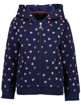 Blue Seven Kapuzensweatjacke im süßen Herzen-Alloverprint
