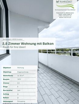 Charmante 2,5-Zimmer-Wohnung mit Balkon in Dinslaken - Dinslaken