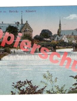 Alte Ansichtskarte „Sagan. Bober m. Brücke“, gel. 1917 - Landsberg