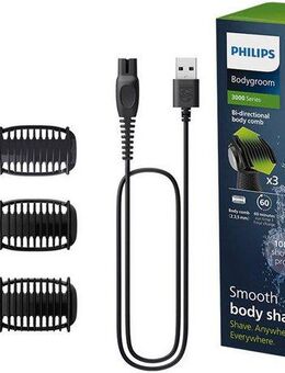 Philips Elektrokörperrasierer Series 3000 BG3027/05, Aufsätze: 3, mit 3 Trimmaufsätzen, vollständig wasserdicht