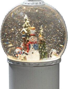 KONSTSMIDE LED Dekoobjekt LED Kugellaterne, "Schneemann mit Baum", weiß, 1 warm weiße Diode, Timerfunktion, LED fest integriert, Warmweiß, wählbare Energieversorgung zwischen USB oder Batteriebetrieb, 5h Timer