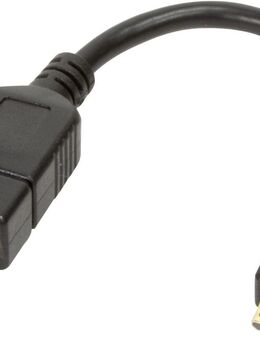 OTG Adapter USB 2.0 Typ A Buchse auf Micro USB Typ B Stecker, 15cm langer Adapter, schwarz, vergoldete Kontakte, robuste Ausführung mit Leitungsknickschutz - Fürth