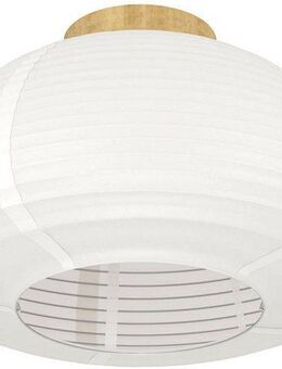 EGLO Deckenleuchte Summerhill Deckenlampe 1-fach, Japan-Stil, Holz und Papier, Weiß, E27, ohne Leuchtmittel, Wand-/Deckenleuchte - H24,5 x Ø40 cm - braun - 1X40W exkl.