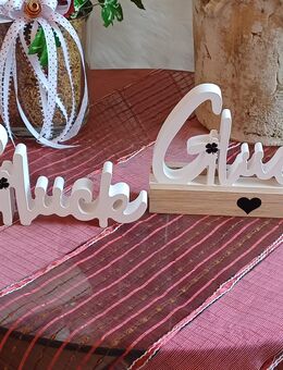 ab 8 € .....Deko Aufsteller Schriftzug " Glück " Keraflott Raysin Hochzeit Geburtstag Prüfung Taufe Mitbringsel Ruhestand Geschenk - Rheinbach
