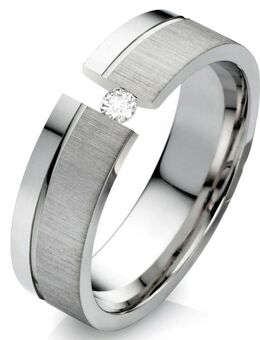 Damenring Edelstahl DE045 mit Zirkonia - Aholming