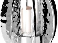 Fink Windlicht GLAMOUR (1 St), Kerzenhalter mit Glas, vernickelt, mit gehämmerter Oberfläche