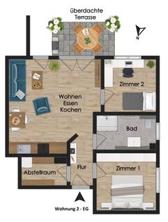 NEUBAU 3-ZIMMER-ERDGESCHOSSWOHNUNG IN ZENTRALER LAGE