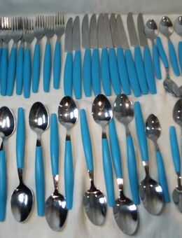 44xBesteck Nivella rostfrei Griffe türkis Messer Gabeln Löffel - Flensburg