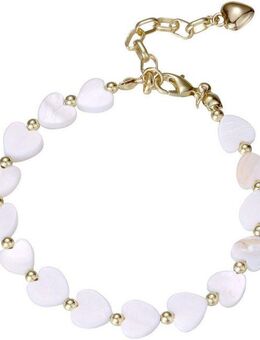 Firetti Armband Schmuck Geschenk Edelstahl Armschmuck Herzkettengliederung Liebe, mit Perlmutt