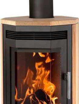 JUSTUS Kaminofen Usedom 5, 5,5 kW, Zeitbrand, Holzfach, Sandstein, mit massiver Gusstür