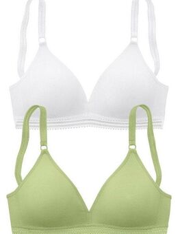 petite fleur Soft-BH (Packung, 2 Stück) ohne Bügel, in zierlichem Triangel Look